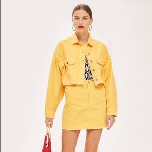 Topshop yellow denim skirt